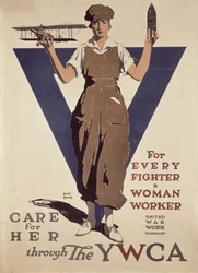 Für jeden Kämpfer eine Arbeiterin, 1. Weltkrieg YWCA Propagandaposter